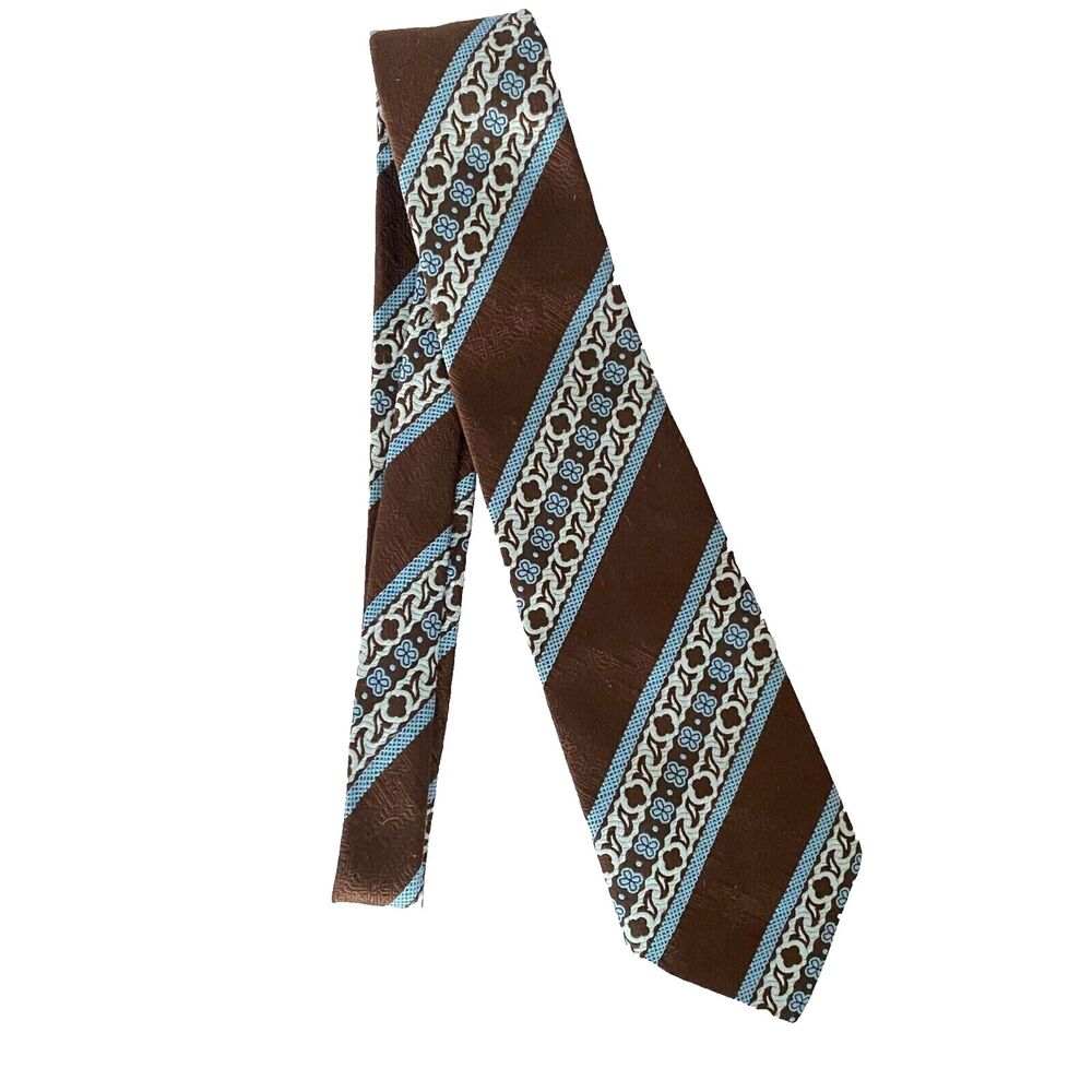 #5933 St Michael Black and Light Blue Mens Necktie, Tie